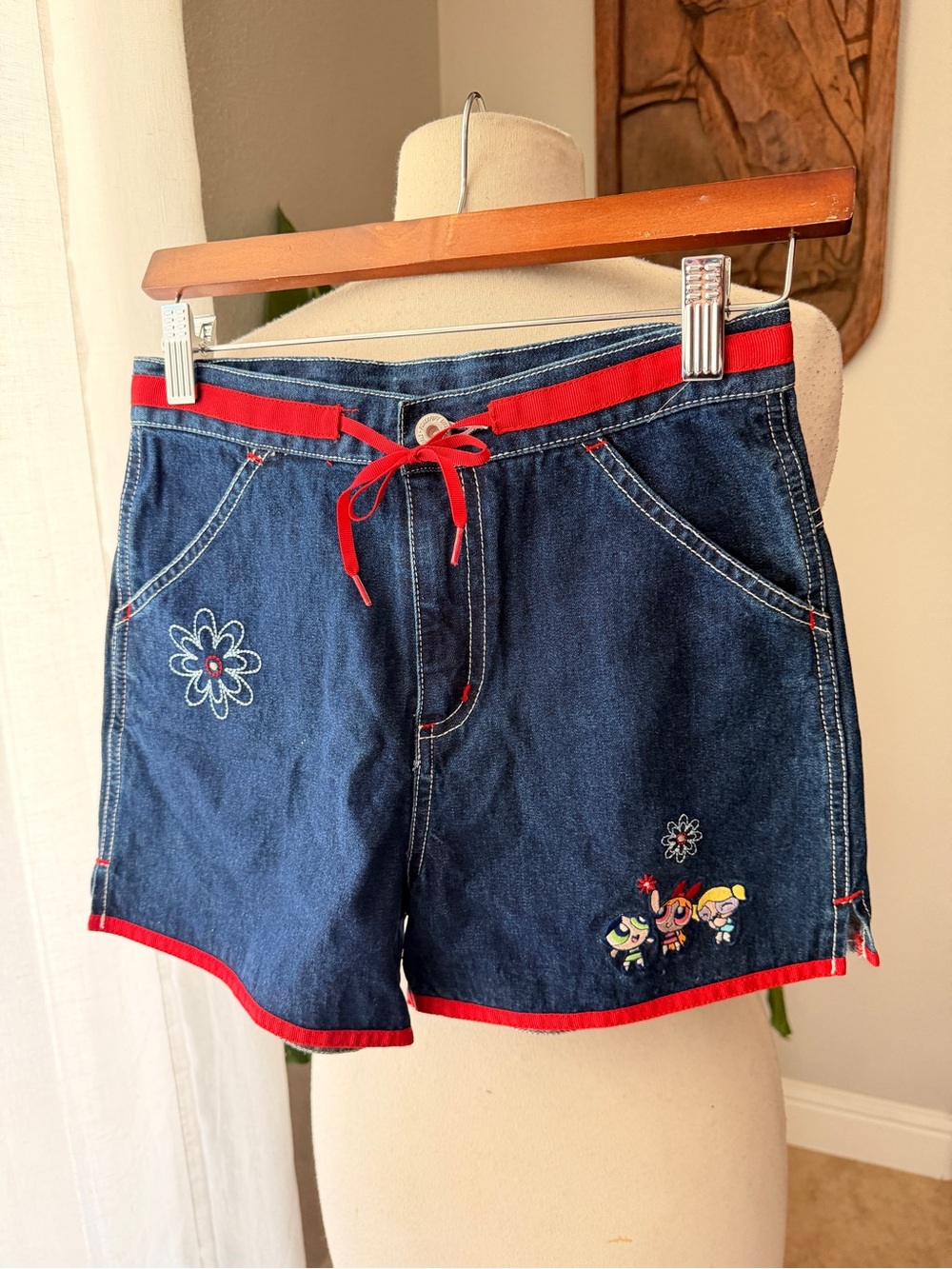 Vintage Y2K Powerpuff Girls Denim Shorts Girls L 10/12 Cartoon Network